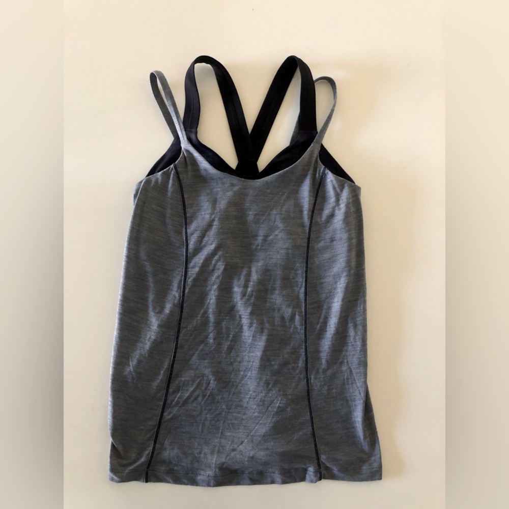 Lululemon Blue Racerback Built in bra Athletic Tank